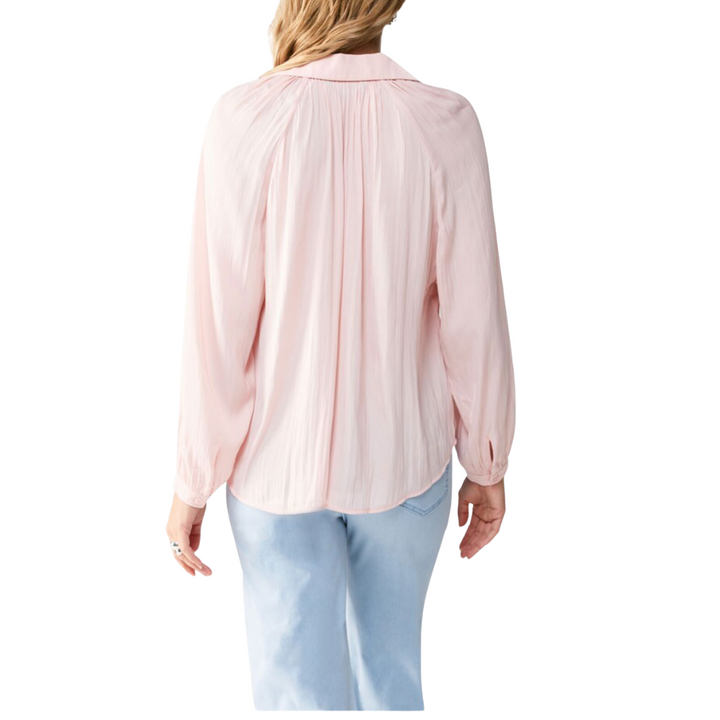 Casually Cute Pink Sateen Blouse