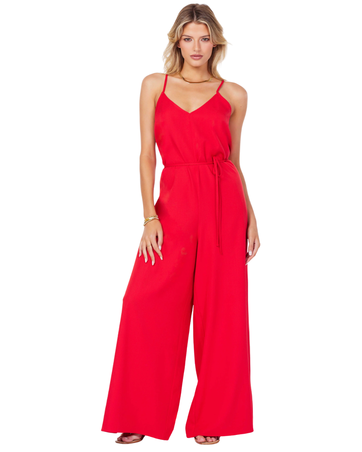 Wide Leg Cherry Jumpsuit