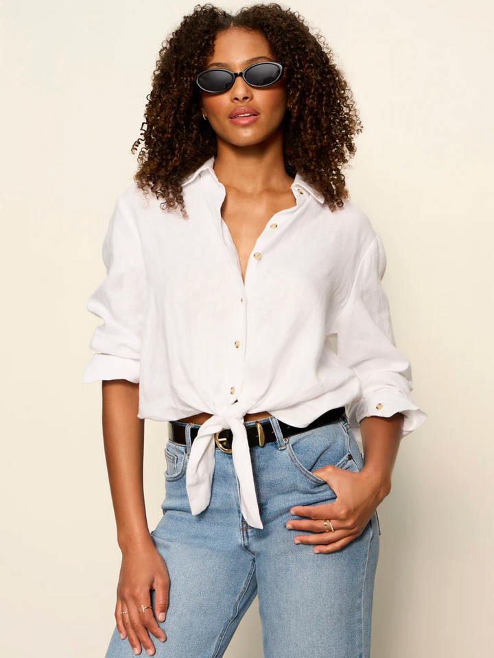 MORE LOVE LINEN TIE TOP