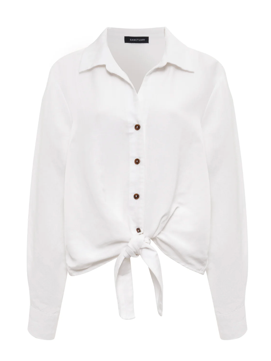 MORE LOVE LINEN TIE TOP