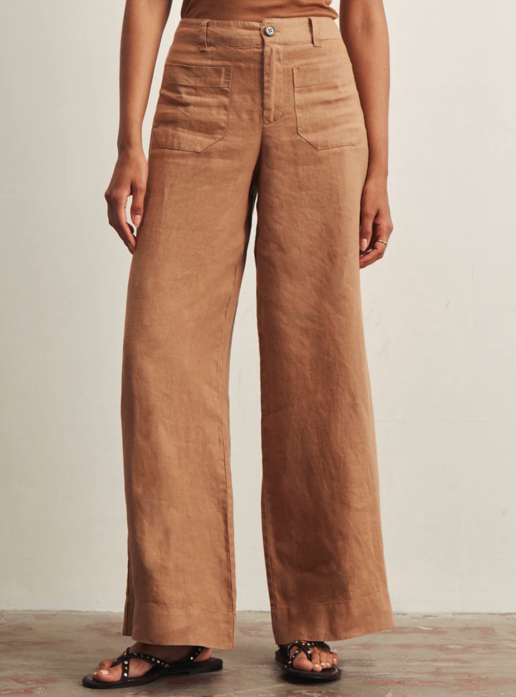 LINEN MARINE WIDE LEG PANT